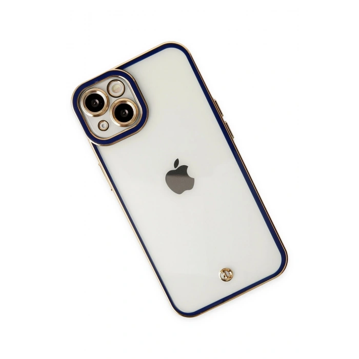 iPhone 14 Plus Kılıf Liva Lens Silikon - Mavi