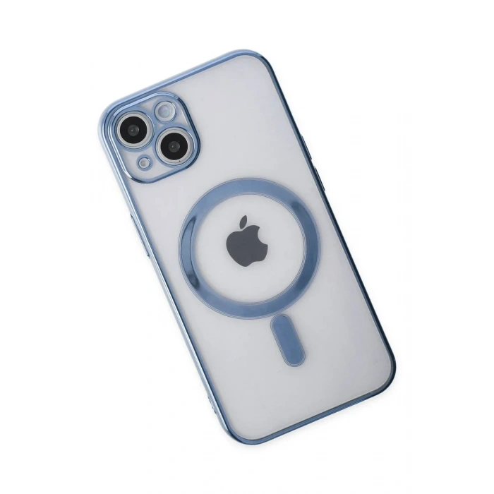 iPhone 14 Plus Kılıf Magneticsafe Lazer Silikon - Sierra Blue
