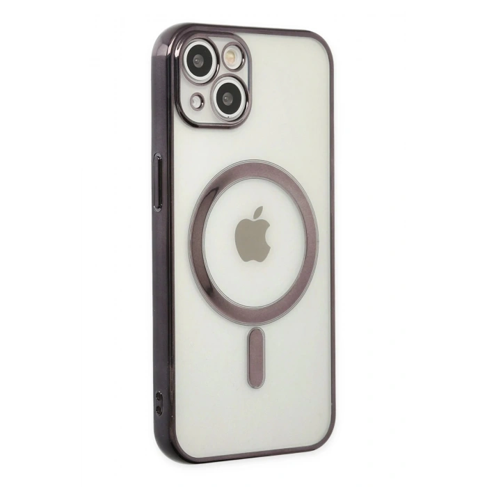 iPhone 14 Plus Kılıf Magneticsafe Lazer Silikon - Siyah