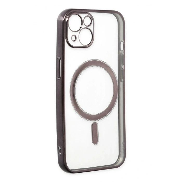 iPhone 14 Plus Kılıf Magneticsafe Lazer Silikon - Siyah
