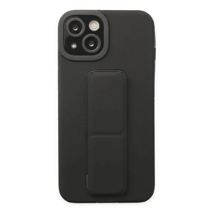 iPhone 14 Plus Kılıf Mega Standlı Silikon - Siyah