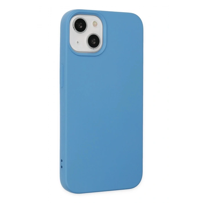 iPhone 14 Plus Kılıf Nano içi Kadife Silikon - Mavi