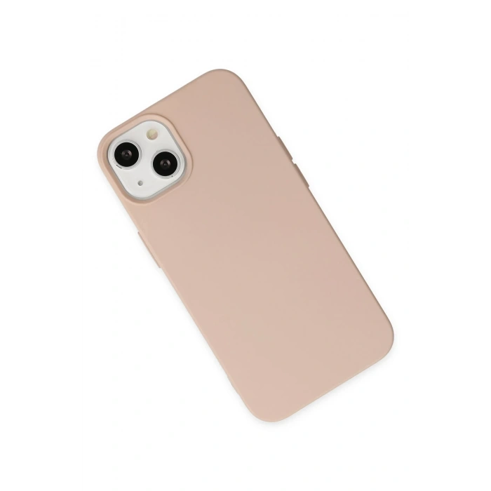 iPhone 14 Plus Kılıf Nano içi Kadife Silikon - Pudra