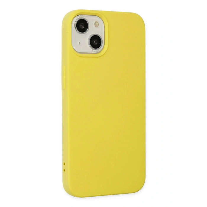 iPhone 14 Plus Kılıf Nano içi Kadife Silikon - Sarı