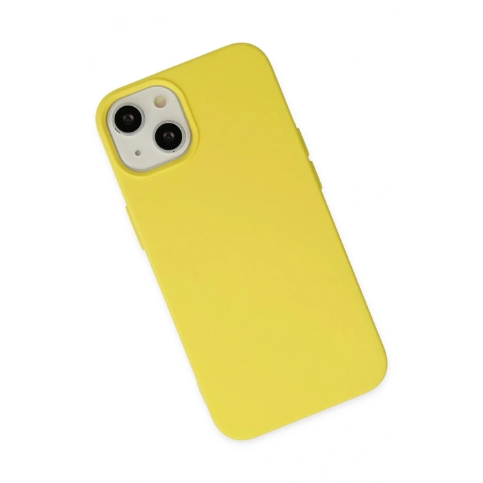 iPhone 14 Plus Kılıf Nano içi Kadife Silikon - Sarı