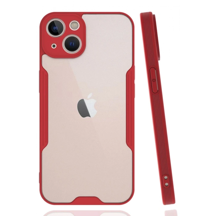 iPhone 14 Plus Kılıf Platin Silikon - Kırmızı