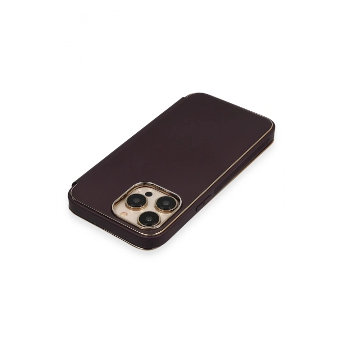 iPhone 14 Pro Kılıf Dolpin Kapaklı - Derin Mor