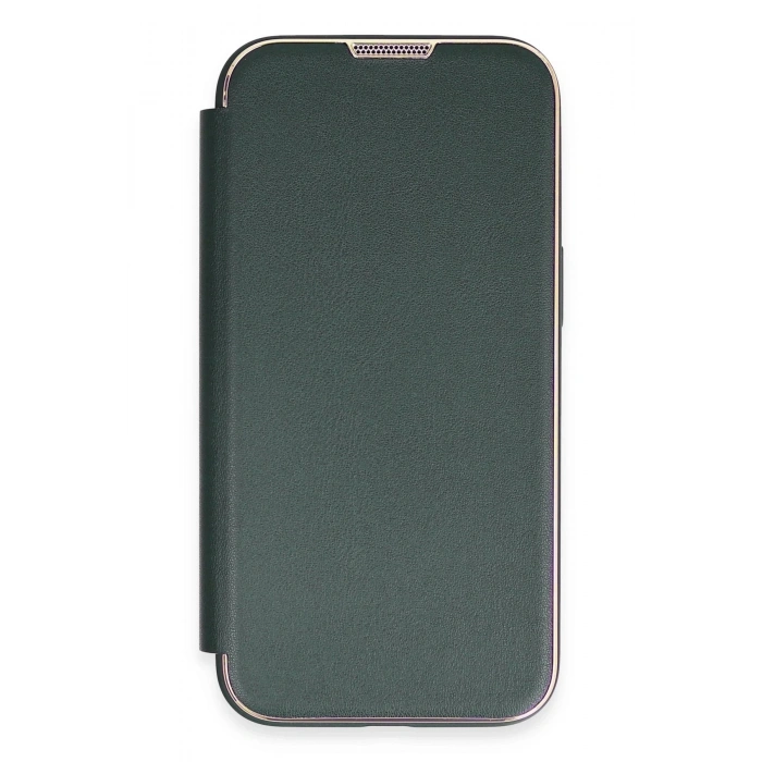 iPhone 14 Pro Kılıf Dolpin Kapaklı - Koyu Yeşil