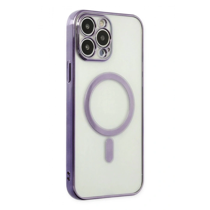 iPhone 14 Pro Kılıf Magneticsafe Lazer Silikon - Mor