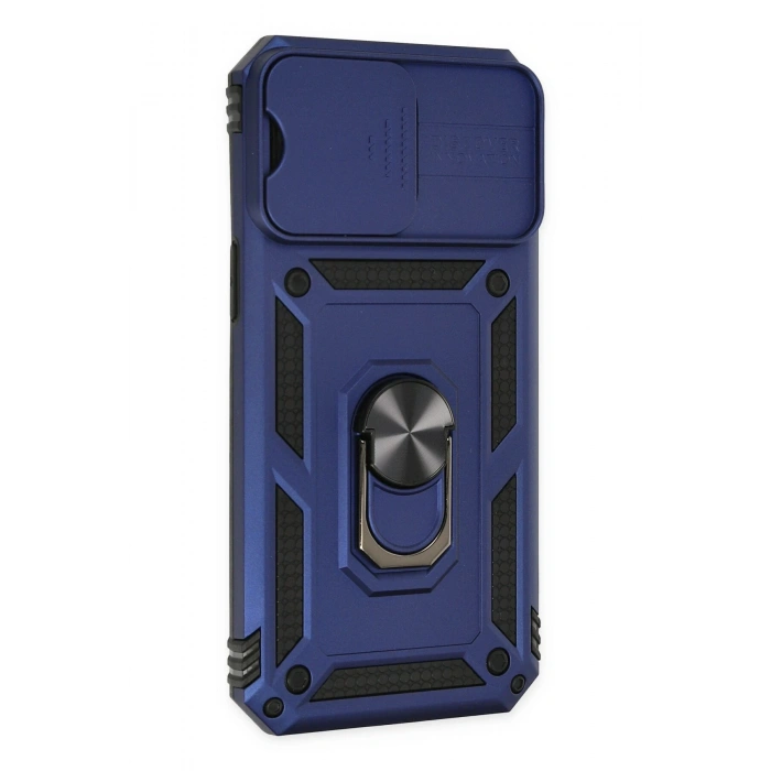 iPhone 14 Pro Kılıf Pars Lens Yüzüklü Silikon - Lacivert