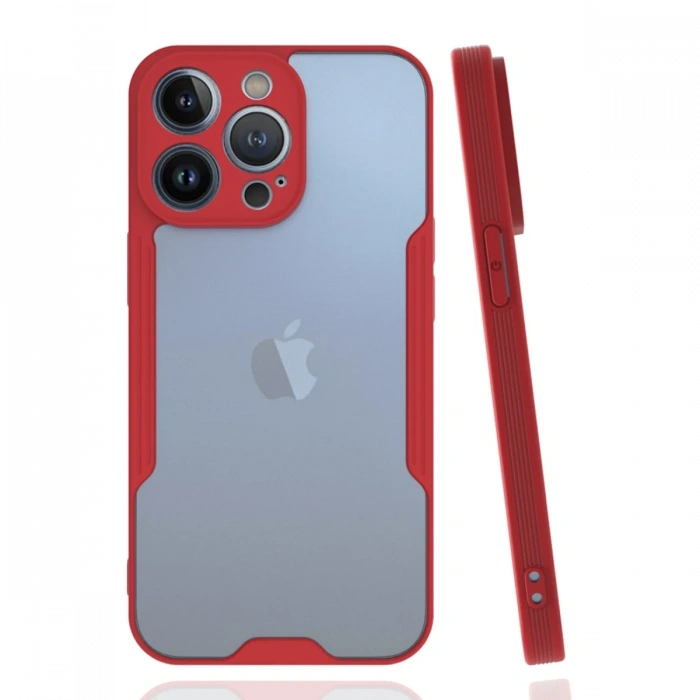 iPhone 14 Pro Kılıf Platin Silikon - Kırmızı