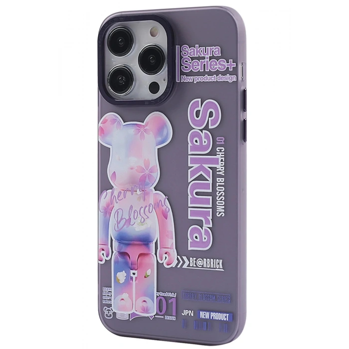 iPhone 14 Pro Kılıf Prada Desenli Kapak - Prada Mor - 1