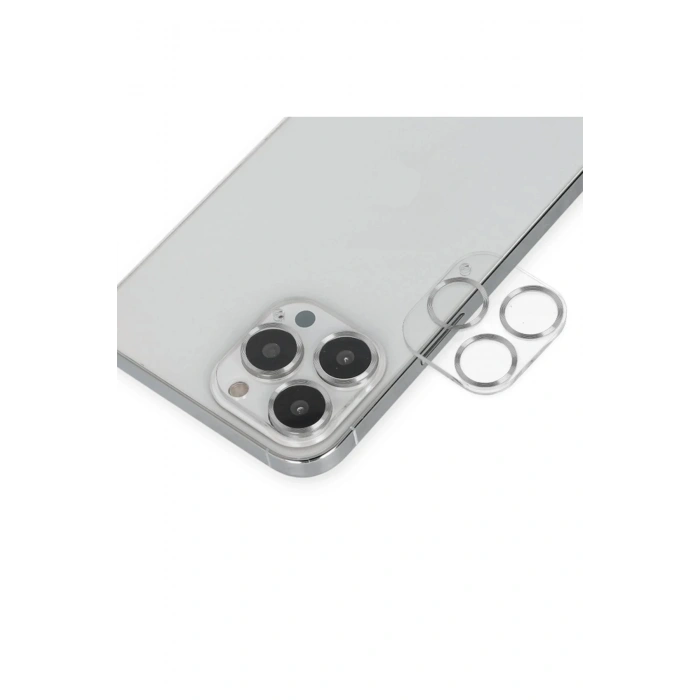 iPhone 14 Pro Max Band Metal Kamera Lens - Gümüş