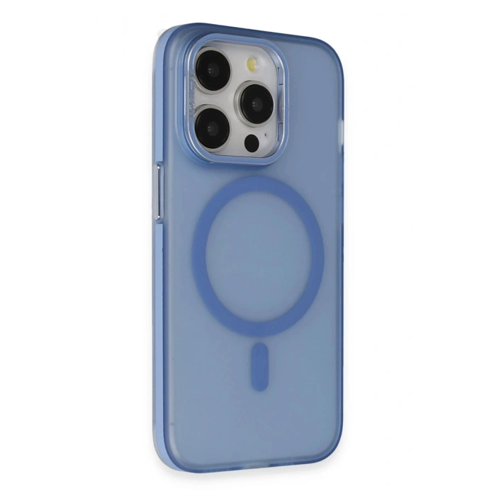 iPhone 14 Pro Max Frost Standlı Magsafe Kapak - Sierra Blue