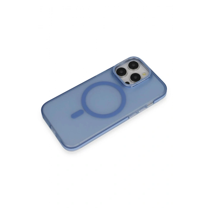 iPhone 14 Pro Max Frost Standlı Magsafe Kapak - Sierra Blue