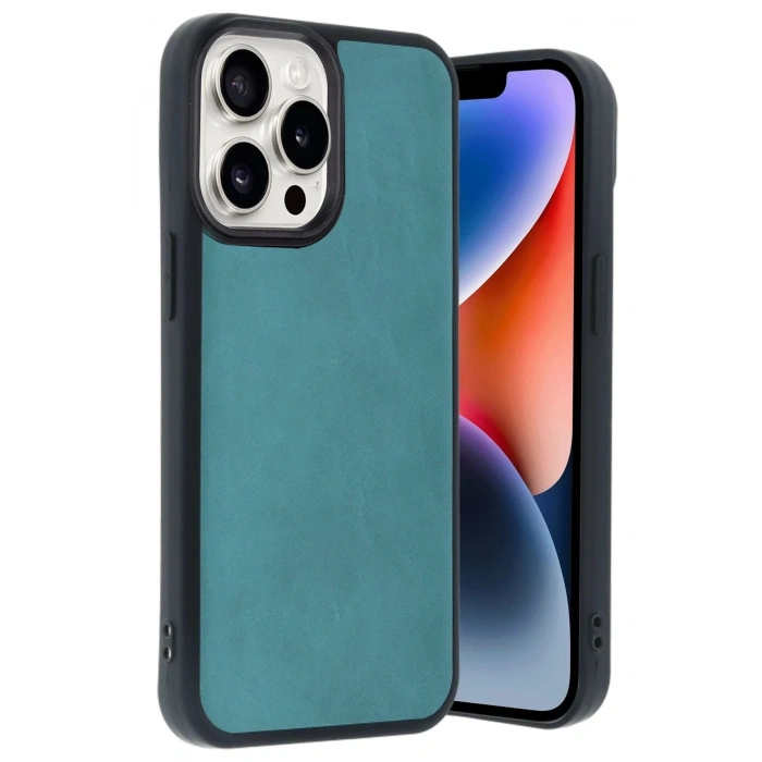 iPhone 14 Pro Max Kılıf Aras Deri Kapak - Açık Yeşil