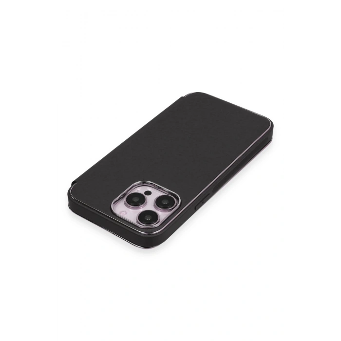 iPhone 14 Pro Max Kılıf Dolpin Kapaklı - Siyah