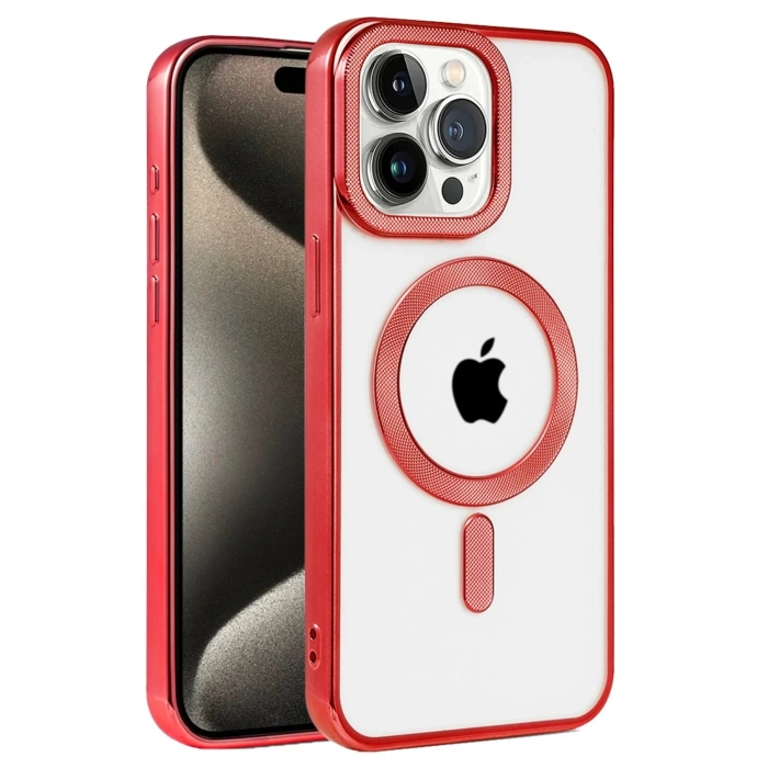 iPhone 14 Pro Max Kılıf Kronos Magsafe Kapak - Kırmızı