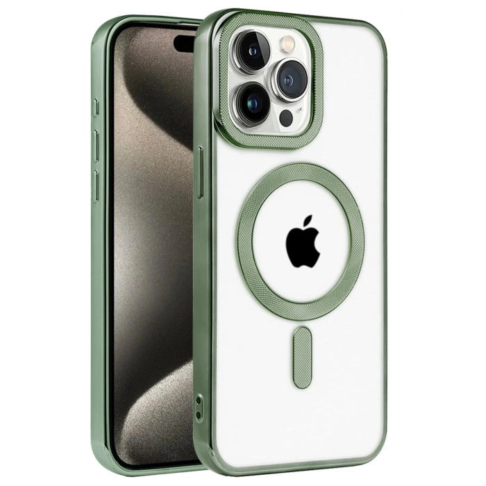 iPhone 14 Pro Max Kılıf Kronos Magsafe Kapak - Koyu Yeşil