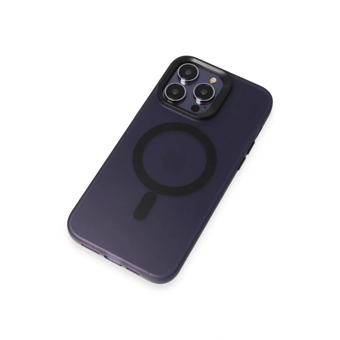 iPhone 14 Pro Max Kılıf Mateks Magsafe Kapak - Derin Mor