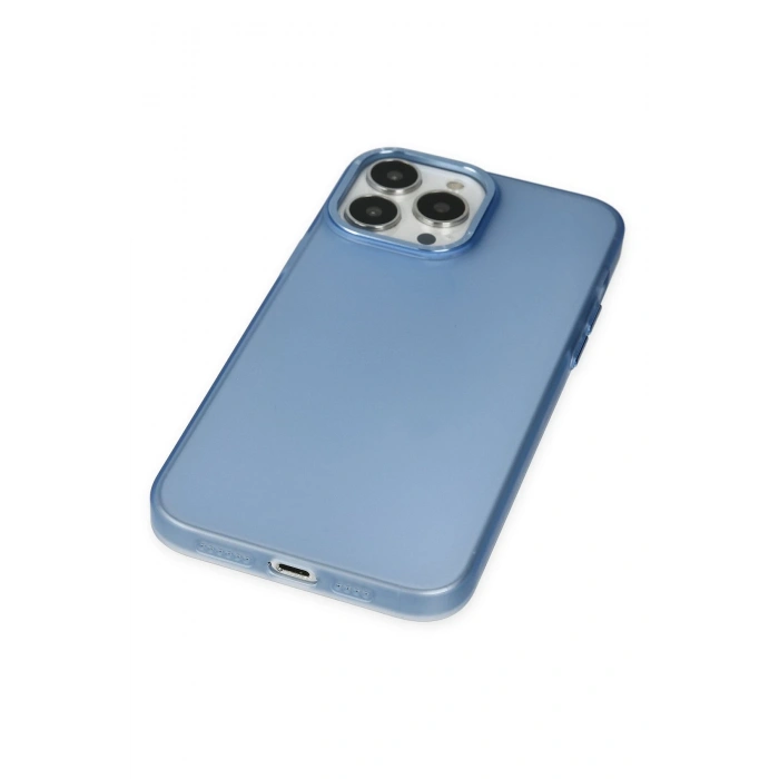 iPhone 14 Pro Max Kılıf Modos Metal Kapak - Mavi