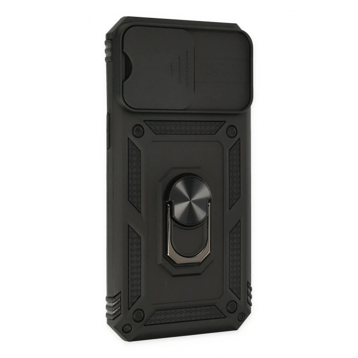 iPhone 14 Pro Max Kılıf Pars Lens Yüzüklü Silikon - Siyah