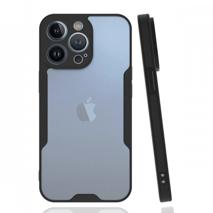 iPhone 14 Pro Max Kılıf Platin Silikon - Siyah