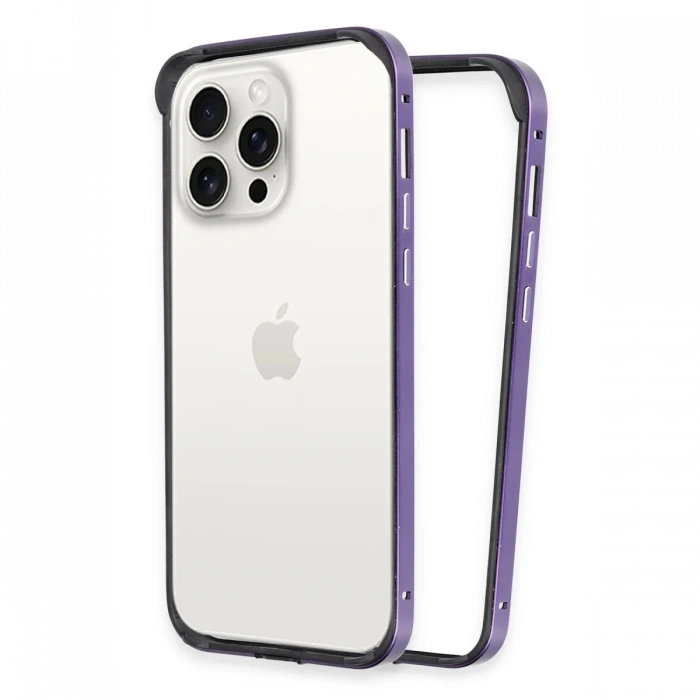 iPhone 14 Pro Max Land Bumper Koruma Kapak - Derin Mor