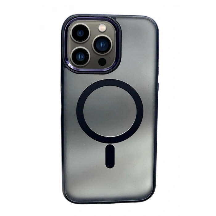 iPhone 14 Pro Max Solid Magsafe Kapak - Derin Mor