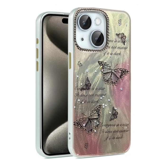 iPhone 15 Kılıf Blade Aynalı Desenli Kapak - Desen 6