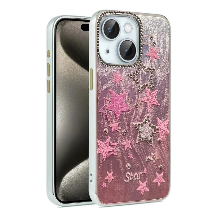 iPhone 15 Kılıf Blade Aynalı Desenli Kapak - Desen 7