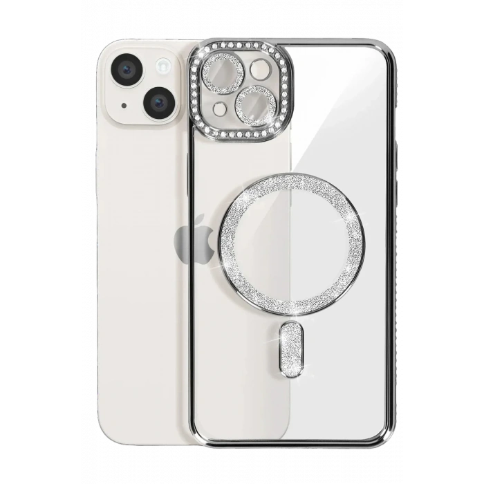 iPhone 15 Kılıf Joke Simli Magneticsafe Kılıf - Siyah