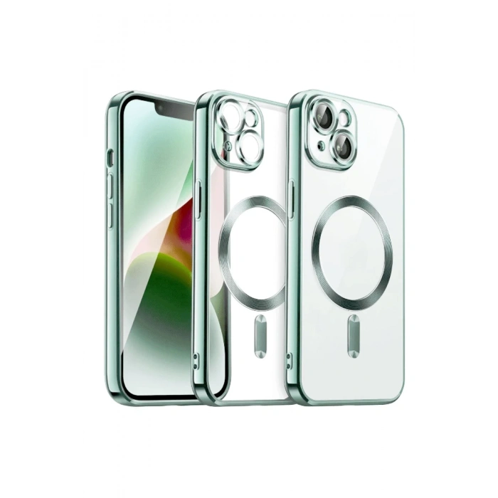 iPhone 15 Kılıf Kross Magneticsafe Kapak - Açık Yeşil