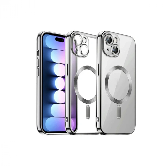 iPhone 15 Kılıf Kross Magneticsafe Kapak - Gümüş