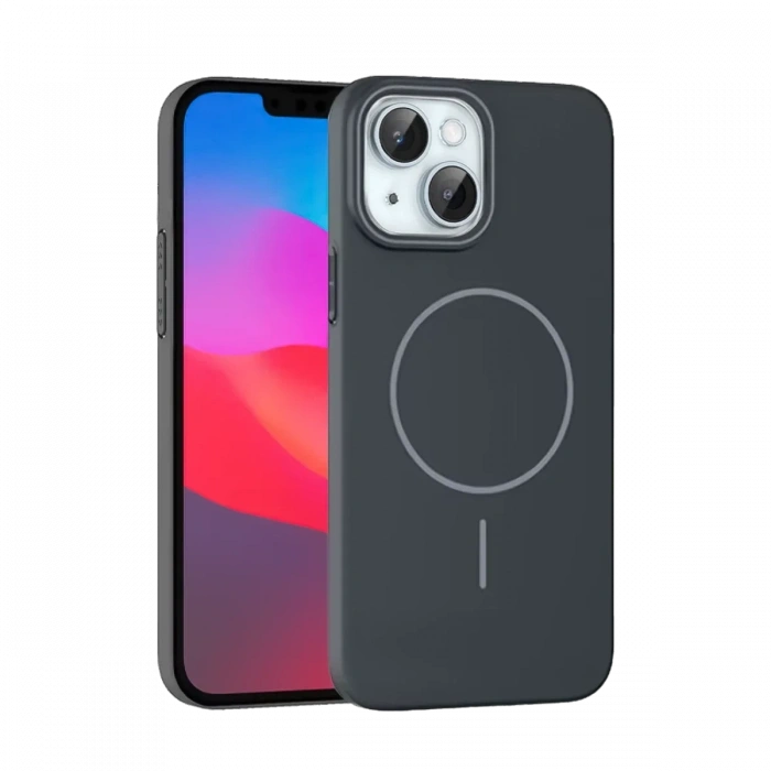 iPhone 15 Plus Broş Magsafe Kapak - Füme