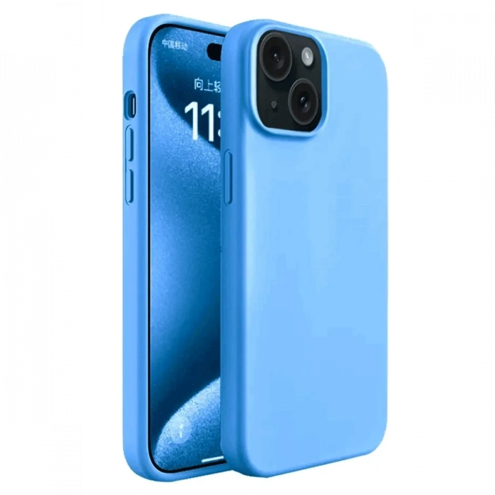 iPhone 15 Plus Kılıf First Silikon - Mavi