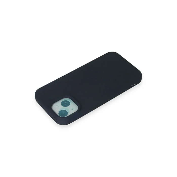 iPhone 15 Plus Kılıf Nano içi Kadife Silikon - Lacivert