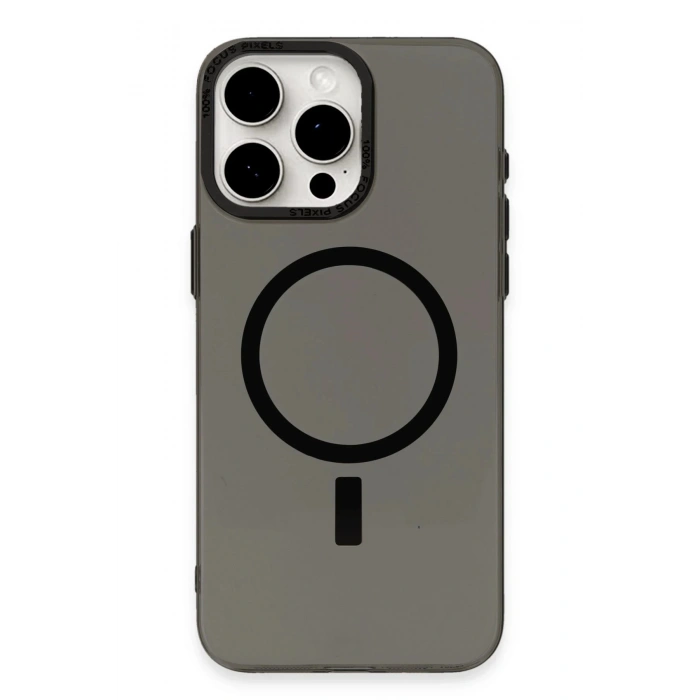 iPhone 15 Pro Kılıf Anka PC Magneticsafe Sert Metal Kapak - Siyah