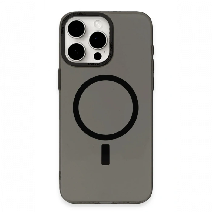 iPhone 15 Pro Kılıf Anka PC Magneticsafe Sert Metal Kapak - Siyah
