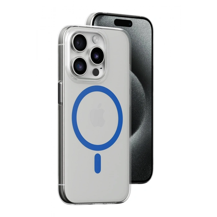 iPhone 15 Pro Kılıf Bubble Magsafe Kapak - Mavi