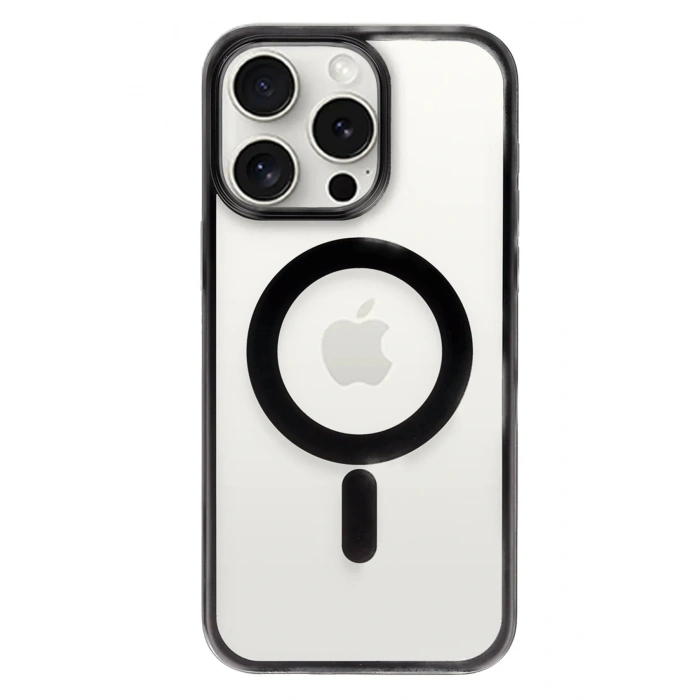 iPhone 15 Pro Kılıf Erozi Magsafe Kapak - Siyah