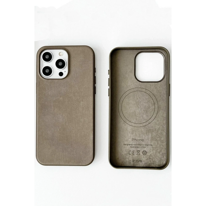 iPhone 15 Pro Kılıf Karen Magsafe Kapak - Kahverengi