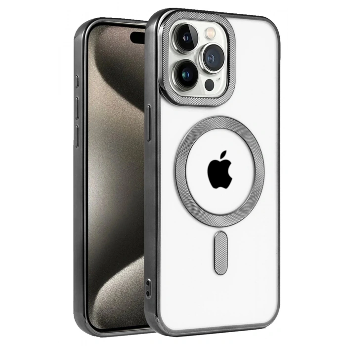 iPhone 15 Pro Kılıf Kronos Magsafe Kapak - Siyah