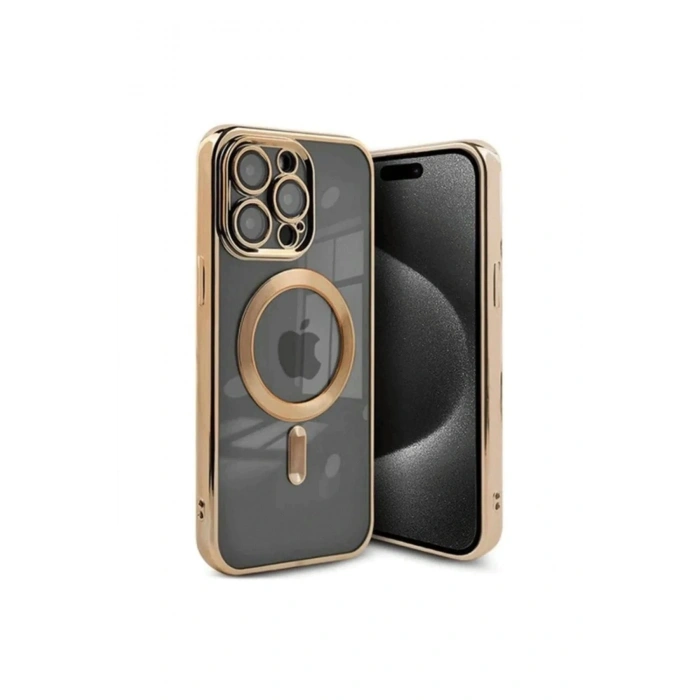 iPhone 15 Pro Kılıf Kross Magneticsafe Kapak - Gold