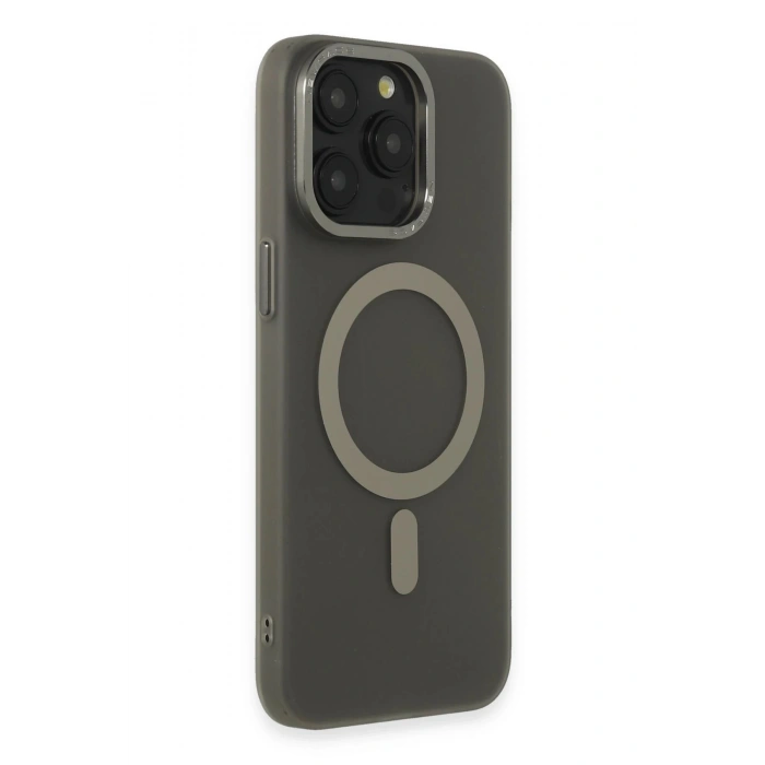 iPhone 15 Pro Kılıf Lodos Magneticsafe Mat Kapak - Titan Gri
