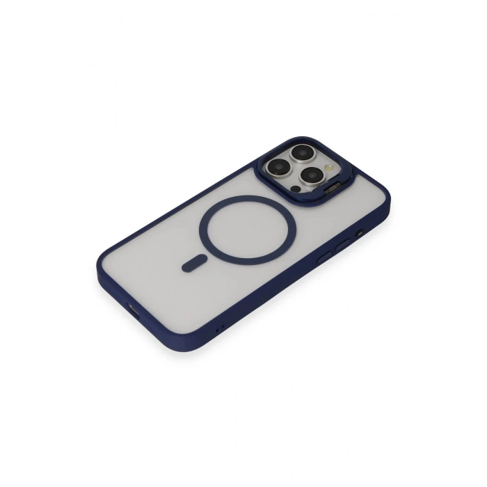 iPhone 15 Pro Kılıf Roblox Lens Magsafe Standlı Kapak - Lacivert