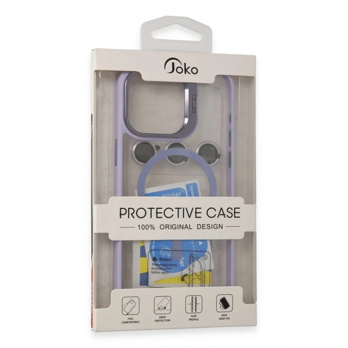 iPhone 15 Pro Kılıf Roblox Lens Magsafe Standlı Kapak - Pudra