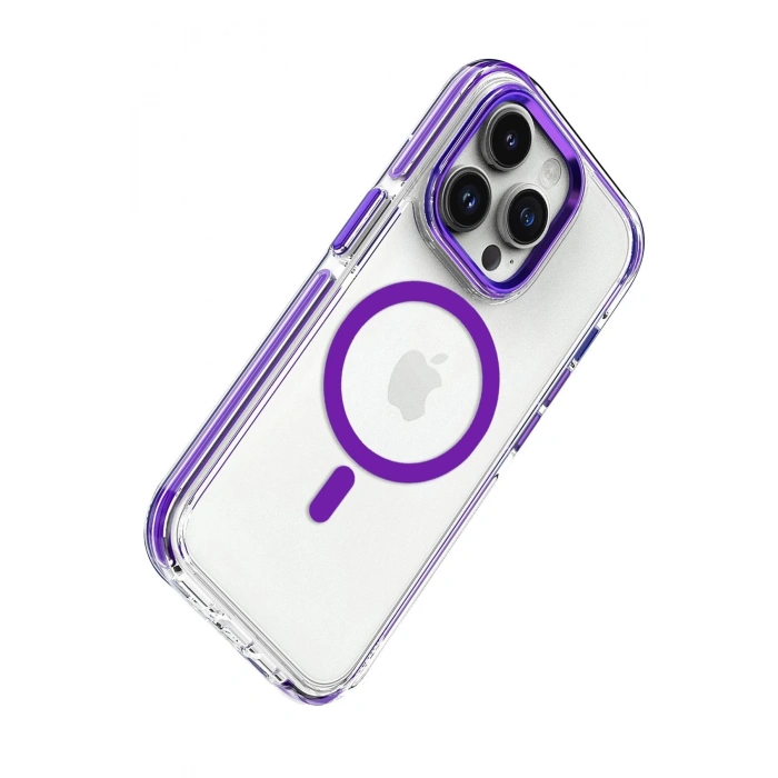 iPhone 15 Pro Max Bella Magsafe Kapak - Derin Mor