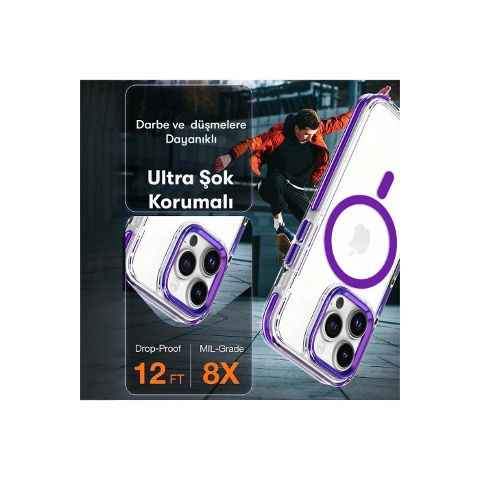 iPhone 15 Pro Max Bella Magsafe Kapak - Turuncu