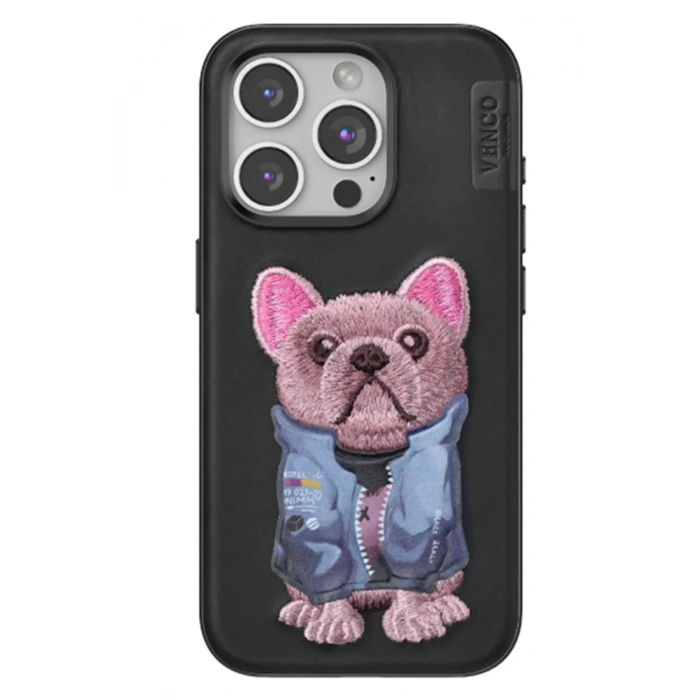 iPhone 15 Pro Max Cute Desenli Kapak - Siyah